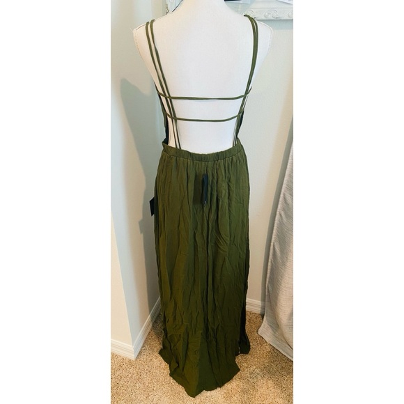 NEW Lulus Maxi Open Back Olive Green Dress - Picture 3 of 8